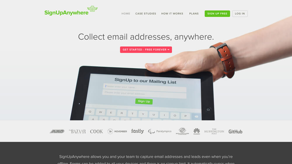 Collect email addresses | SignUpAnywhere