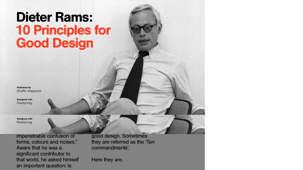 ‘Dieter Rams: Ten Principles For Good Design’ by Shuffle | Readymag