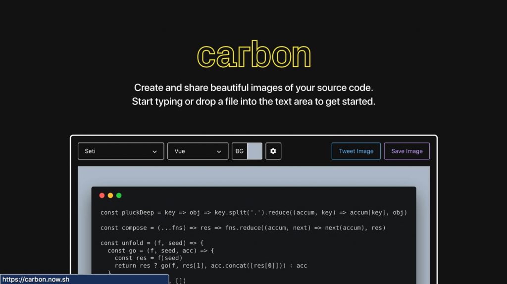 コードのスクリーンショット画像を生成する Carbon -『tool』