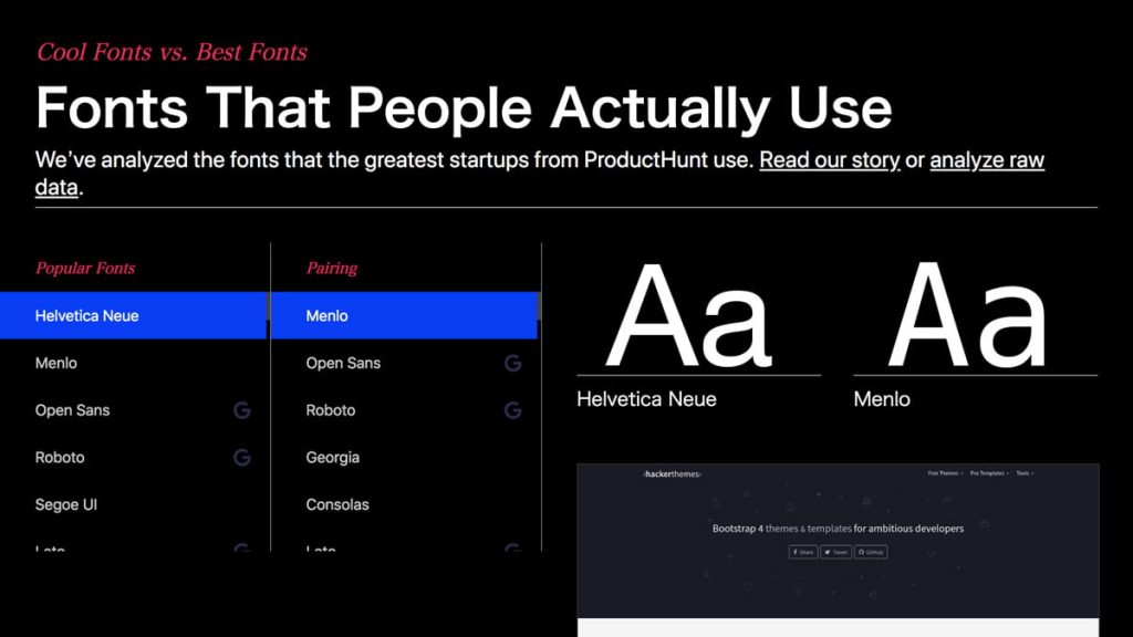 スタートアップが利用するフォントを集めた 『Fonts That People Actually Use』